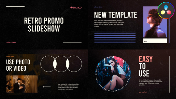 Retro Promo Slideshow for DaVinci Resolve