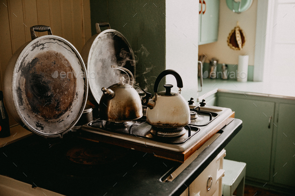 Kettle on the stove - Stock Photo - Images