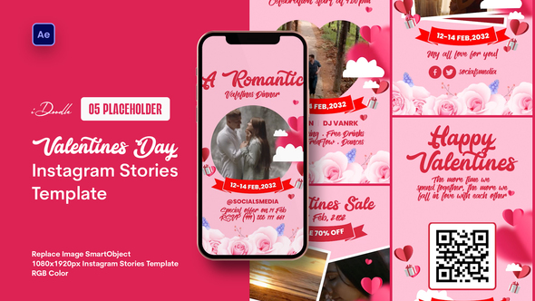 Valentine's Day Instagram Stories Template Product Promo template preview