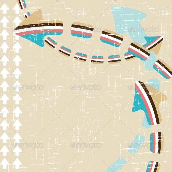 Retro Background with Scratched Arrows - Backgrounds Decorative