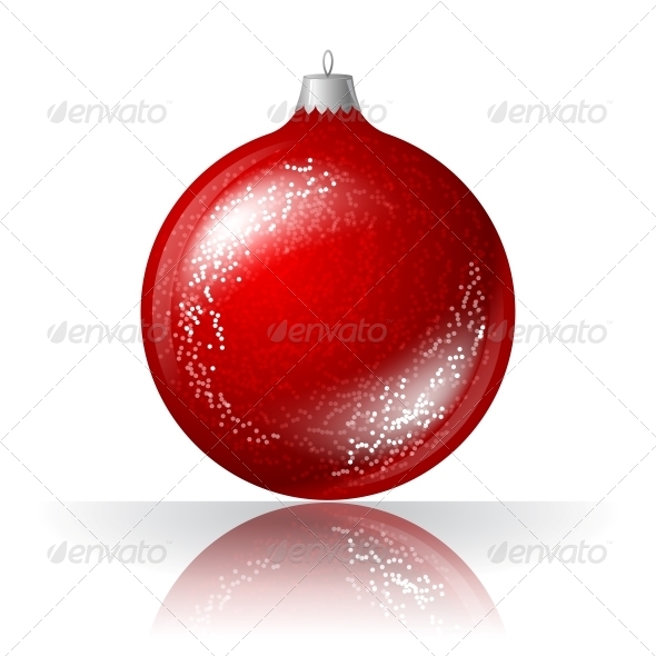 Vector Illustration of Red Christmas Ball. - Christmas Seasons/Holidays