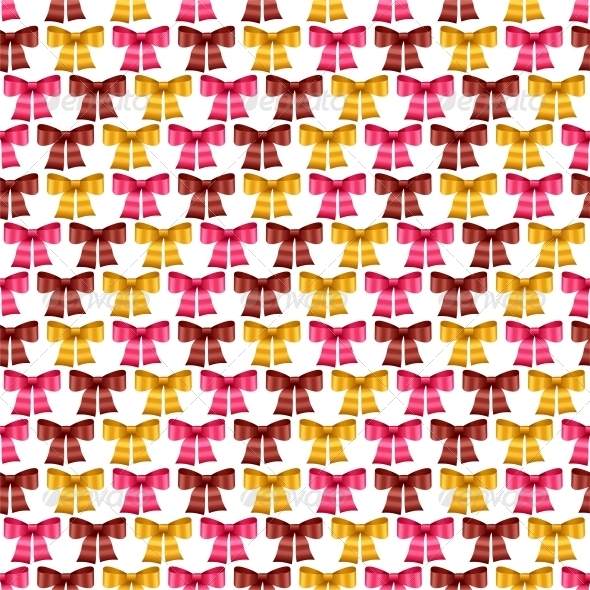 Valentine Vector Seamless Pattern of Bows. - Valentines Seasons/Holidays