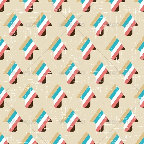 Seamless Pattern with Old Scratched Arrows - Patterns Decorative