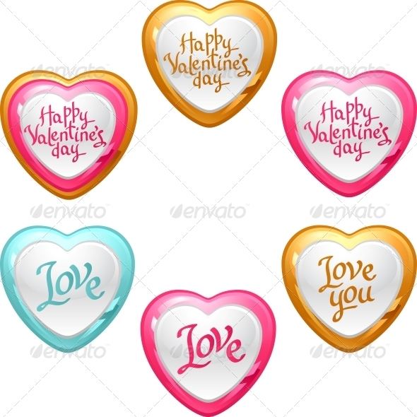 Collection of Icons with Hearts - Valentines Seasons/Holidays