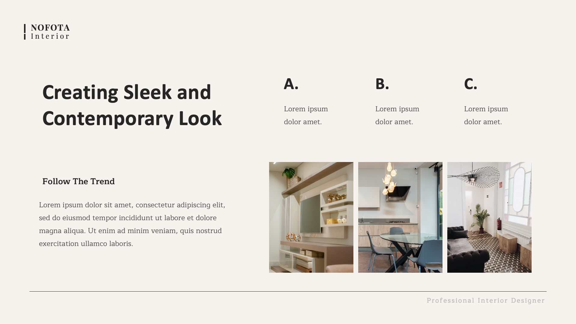 Nofota - Interior Design Presentation Google Slides, Presentation Templates