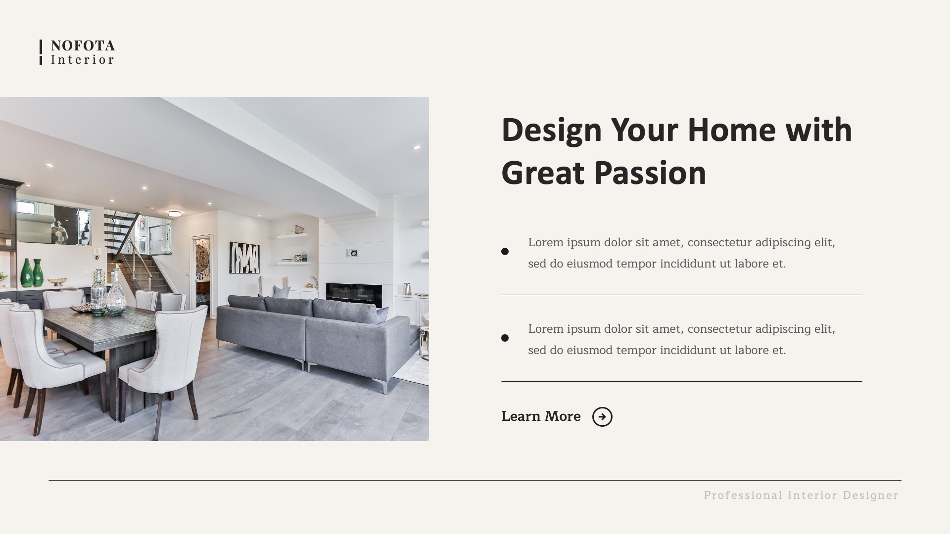 Nofota - Interior Design Presentation Google Slides, Presentation Templates