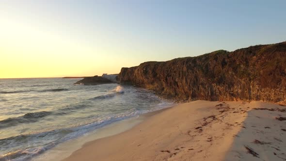 Aerial drone view of a deserted beach in the Bahamas, Caribbean.  alt