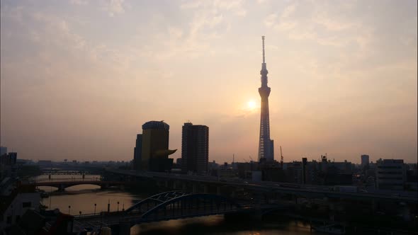 Beautiful Tokyo sky tree around with other building in Tokyo Japan alt
