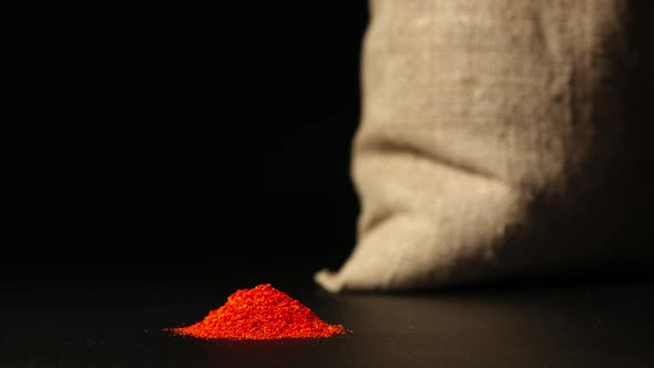 Red Pepper Powder Heap Growing Near A Sac alt