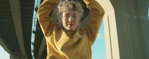 Girl Dancing Street Dance in City alt