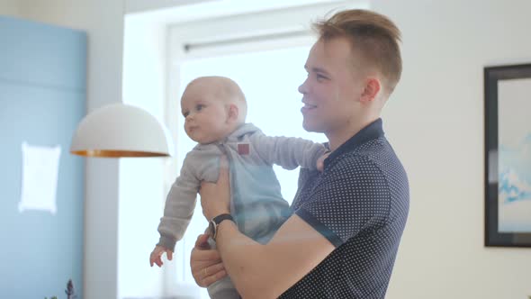 Father And Son In Home Environment