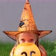 Cute Little Caucasian Girl with Blonde Hair Seven Years Old in Costume of Witch with Hat and Black - VideoHive Item for Sale