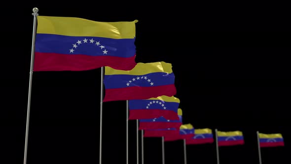 Venezuela Row Flag With Alpha