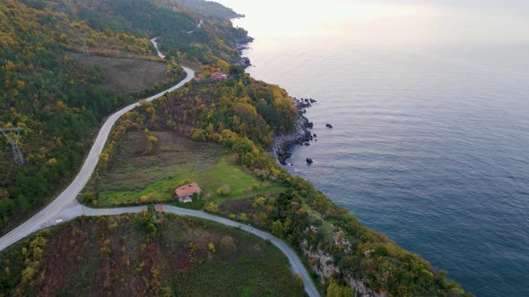 Gideros bay on the black sea, Kastamonu, Cide-Gideros, beautiful sea bay in autumn alt