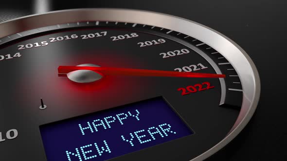 Speedometer Happy New Year 2022
