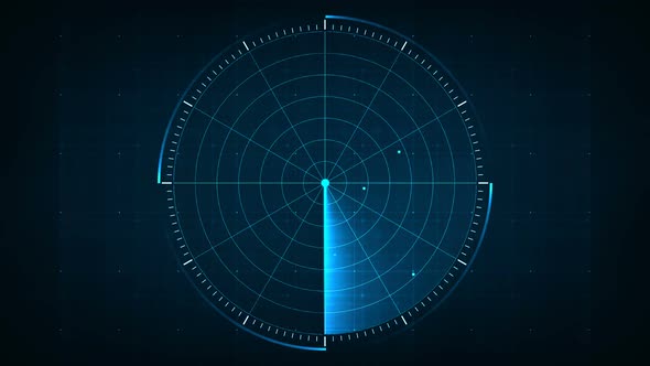 Digital blue realistic radar