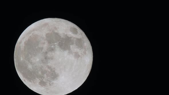 Closeup Shot of the Super Full Moon Timelapse