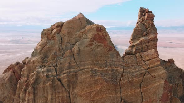 Aerial of The Edge of the World Shiprock Unexpected Dramatic Geological Wonder alt