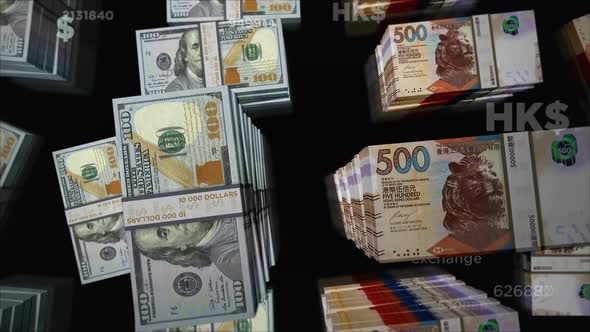 Dollar and Hong Kong Dollar money exchange loop alt