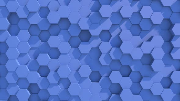 Abstract dark blue hexagon motion background. alt