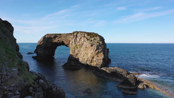 Aerial View of the Great Pollet Sea Arch Fanad Peninsula County Donegal Ireland alt