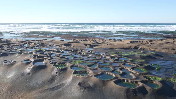 Eroded Tide Pool Rock Formation in California