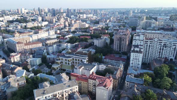 Kyiv Cityscape, Ukraine. Aerial View, Kiev. Slow Motion alt
