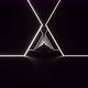 Reverse Tunnel of White Led Neon Rhombus on Dark Background Seamless Animation