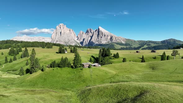 Beautiful summer day in the Dolomites mountains alt