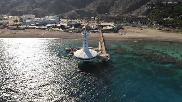 Underwater Observatory in Eilat with It's Beautiful Blue Sea