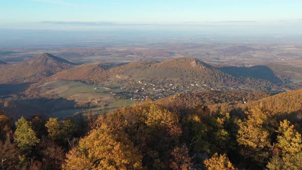 Flight Over A Wooded Area In The Autumn Season  alt