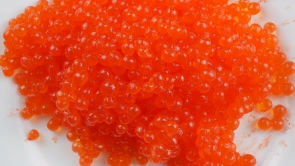 Delicious seafood close up. Red caviar macro. Red caviar tasty and fresh. Expensive delicatessen sal alt