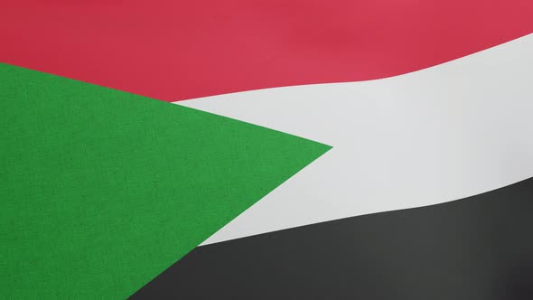 National Flag of Sudan Waving Original Size and Colors 3D Render Made Intime Arab Liberation Flag alt