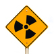 Radioactive road sign isolated white background - PhotoDune Item for Sale