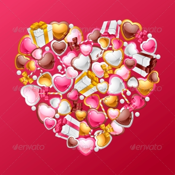 Valentine's Day Vector Background - Valentines Seasons/Holidays