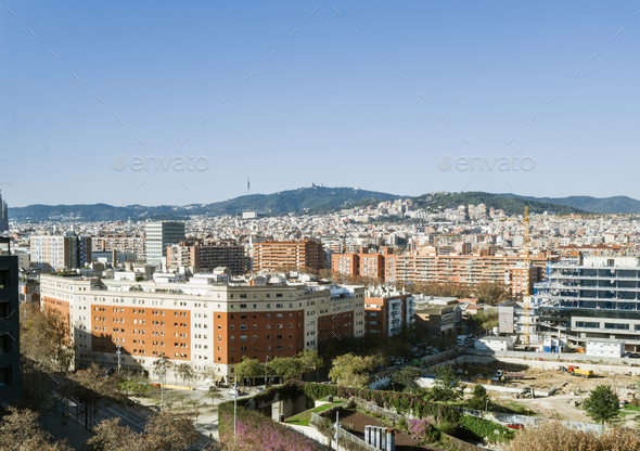 Panoramic view on the Barcelona - Stock Photo - Images