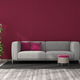 Living room with viva magenta cladding panels - PhotoDune Item for Sale