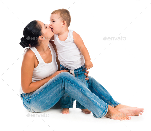 Mom Son Kissing