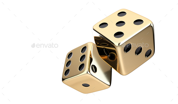 3D Golden Casino Dices