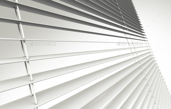 White Window Blinds on White Background - Stock Photo - Images