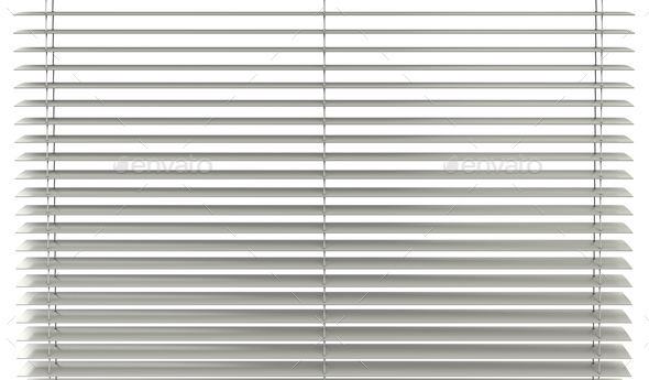 White Slats Window Blinds 3D Illustration - Stock Photo - Images