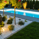 Residential Outdoor Swimming Pool Illuminated by LED Lights - PhotoDune Item for Sale