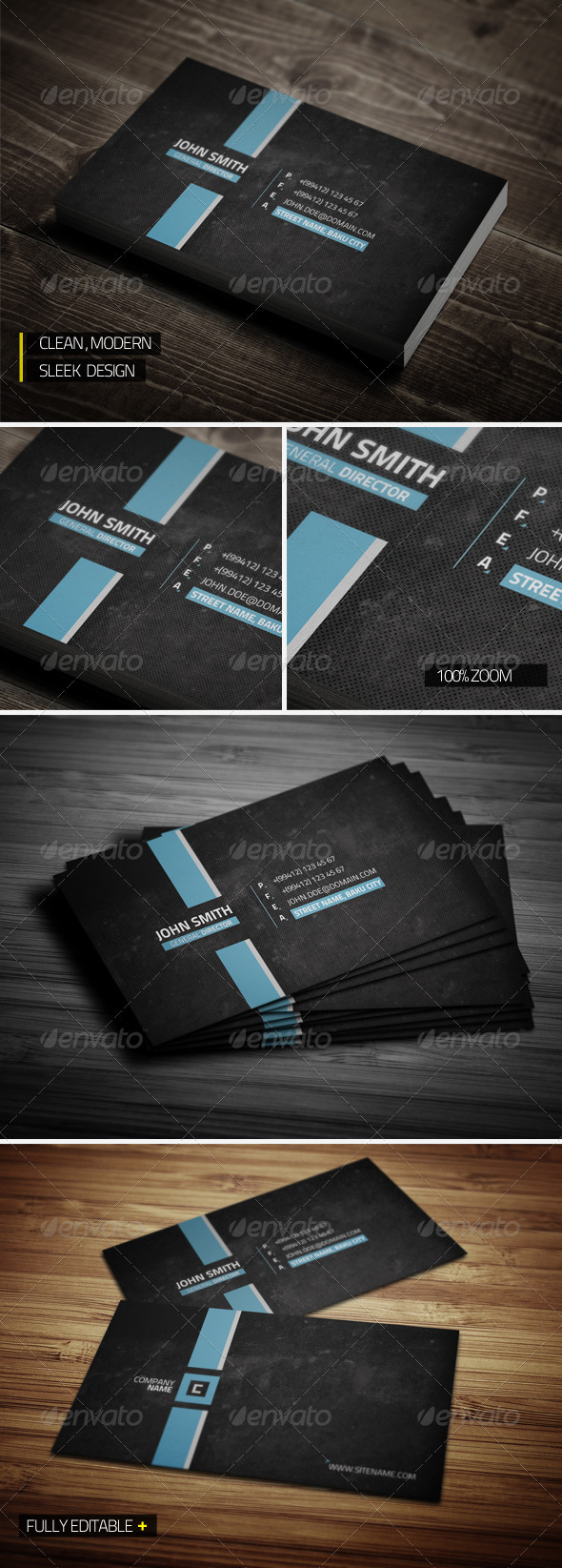 Clean Modern Business Card - Corporate Business Cards