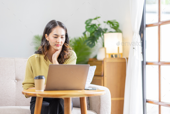 Recruitment Concept. Indian Asian Girl Browsing Work Opportunities Online, Using Job Search App or
