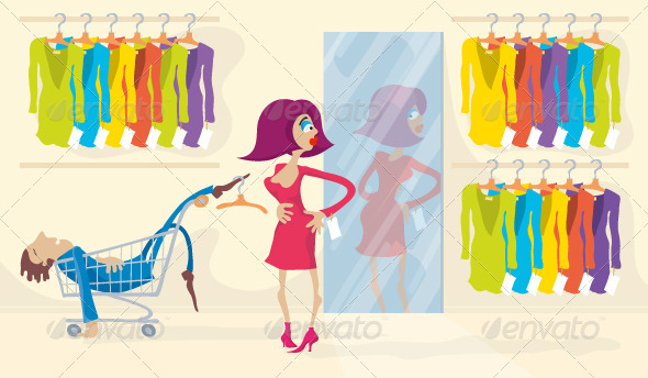 Trying On Dress - Retail Commercial / Shopping