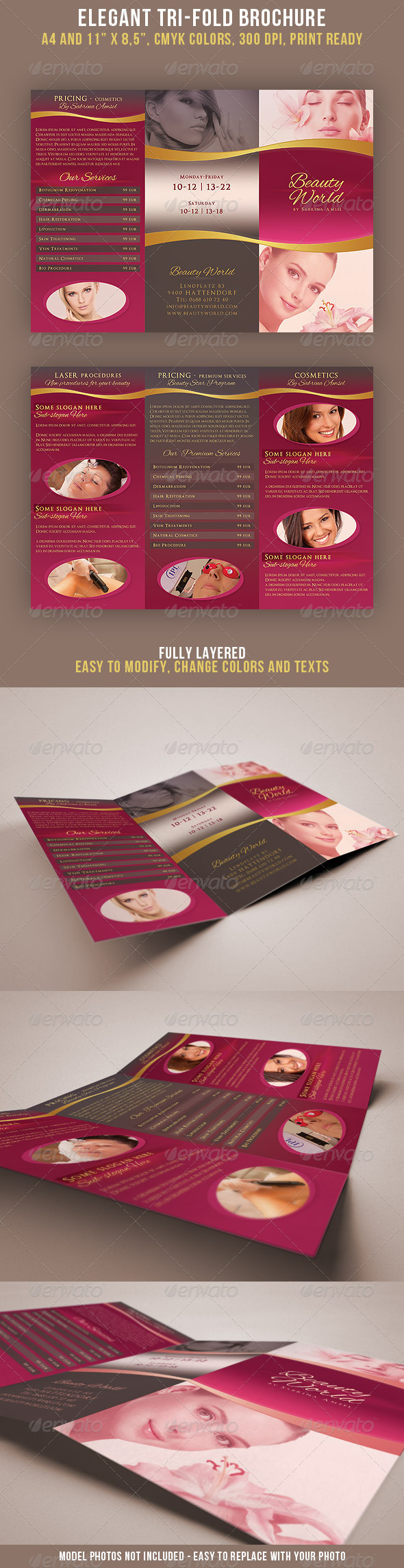 Elegant Tri-fold Brochure - Brochures Print Templates