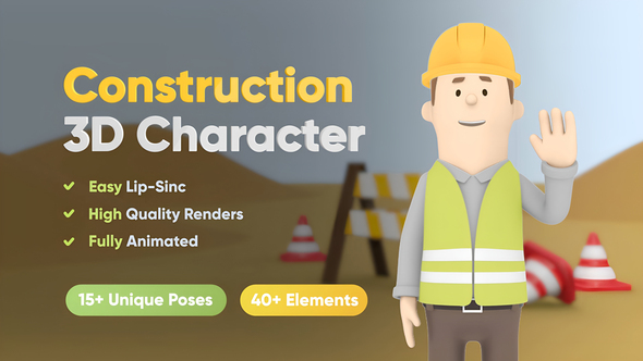 Construction Worker 3D Animation