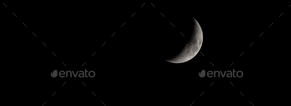 increasing moon photo in Germany in banner size