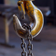 hook for industrial crane. Overhead crane hook and chain factory Stock Photo  by zhaaks