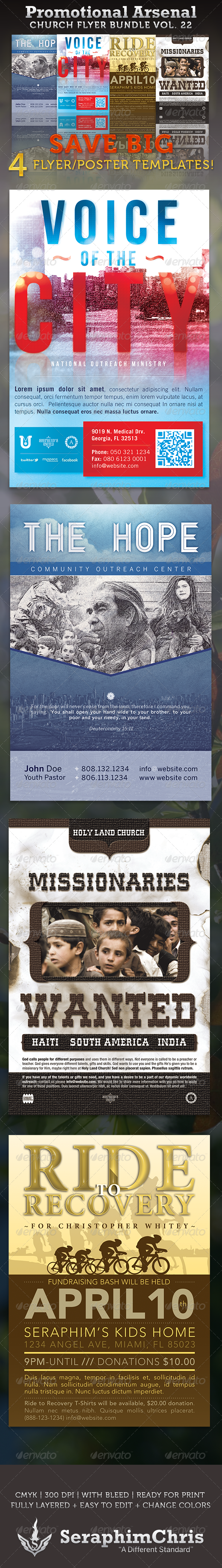 Promotional Arsenal Church Flyer Bundle 22 - Church Flyers